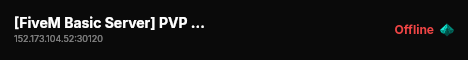[FiveM Basic Server] PVP Development live status badge