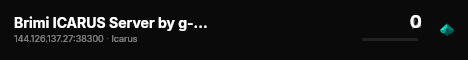 Brimi ICARUS Server by g-portal.com live status badge