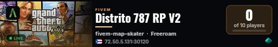 Distrito 787 RP V2 live status badge