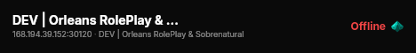DEV | Orleans RolePlay & Sobrenatural^6|^1SEASON 2💕^6|^1ABERTURA HOJE^6|^2💸VIP FREE^6|^5FACÇÕES ABERTAS^6|🌈LGBTQI+^6|^5POLICIA ATIVA👮^6|^2+200FPS live status badge