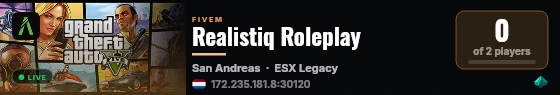 Realistiq Roleplay live status badge