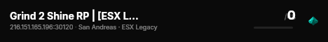 Grind 2 Shine RP | [ESX Legacy] live status badge