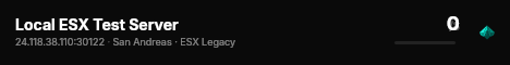 Local ESX Test Server live status badge