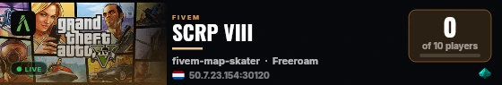 SCRP VIII live status badge