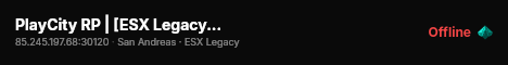 PlayCity RP | [ESX Legacy + OX (Overextended)] live status badge