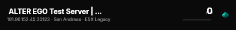  ALTER EGO Test Server | [ESX Legacy] live status badge