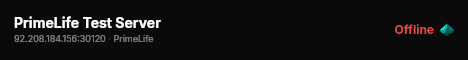 PrimeLife Test Server live status badge