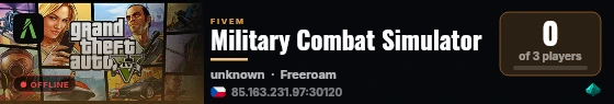 Military Combat Simulator live status badge