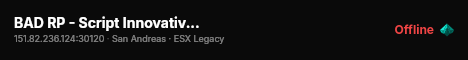 BAD RP - Script Innovativi - 120 FPS - Attivita Free live status badge