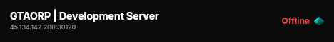 GTAORP | Development Server live status badge
