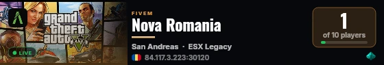 Nova Romania live status badge