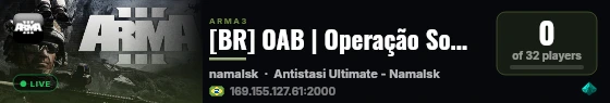 [BR] OAB | Operação Sombra do Dragão | discord.gg/2gb6VTqVJa live status badge