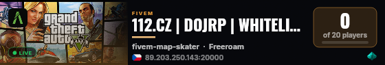 112.CZ | DOJRP | WHITELIST ON live status badge