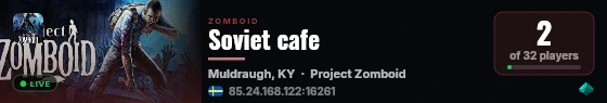 Soviet cafe live status badge