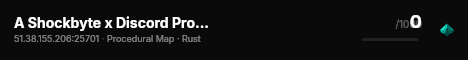 A Shockbyte x Discord Production Rust Server live status badge