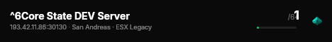 ^6Core State DEV Server live status badge