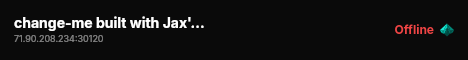 change-me built with Jax's Test server! live status badge