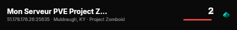 Mon Serveur PVE Project Zomboid live status badge