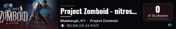 Project Zomboid - nitroserv.games live status badge