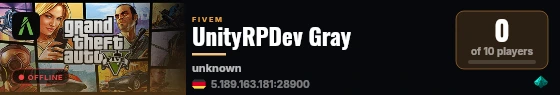 UnityRPDev Gray live status badge
