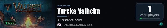 Yureka Valheim live status badge