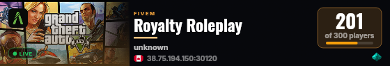 Royalty Roleplay live status badge