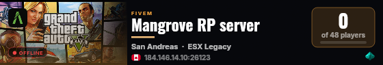 Mangrove RP server live status badge