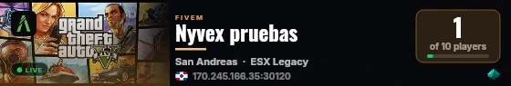 Nyvex pruebas  live status badge