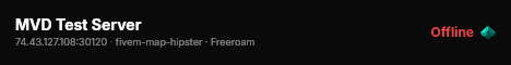 MVD Test Server live status badge