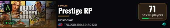 Prestige RP live status badge