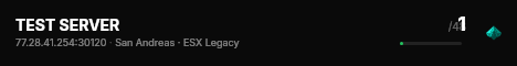 TEST SERVER live status badge