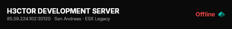 H3CTOR DEVELOPMENT SERVER live status badge