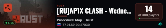 [RU]AP1X CLASH - Wednesday live status badge
