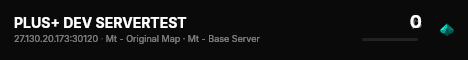 PLUS+ DEV SERVERTEST live status badge