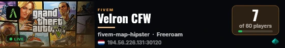 Velron CFW live status badge
