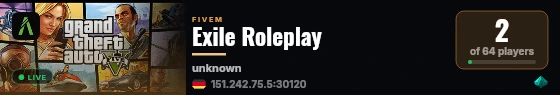 Exile Roleplay live status badge