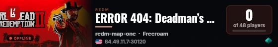 ERROR 404: Deadman’s Playground live status badge