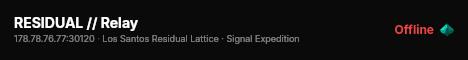 RESIDUAL // Relay live status badge