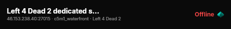 Left 4 Dead 2 dedicated server live status badge