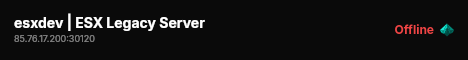 esxdev | ESX Legacy Server live status badge