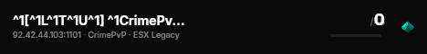 ^1[^1L^1T^1U^1] ^1CrimePvP ^1| 💫 ^1SandyShores ^1| ☀️ ^1First Person ^1| Third Person Zona ^1| 💨 ^1Onetaps | 💥 ^12 Redzones | 💸 ^1500k Starting Cash live status badge