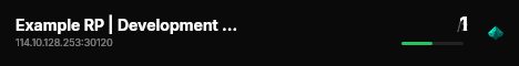 Example RP | Development Version 1.0 live status badge