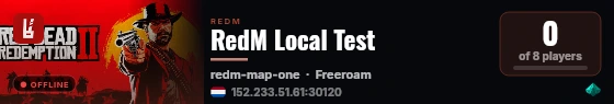 RedM Local Test live status badge