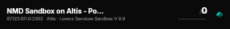 NMD Sandbox on Altis - Powered by niklasl.com - Lorenz Services live status badge