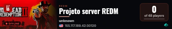 Projeto server REDM live status badge