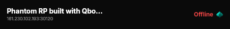 Phantom RP built with Qbox Project by The Community! live status badge