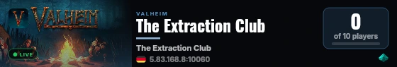 The Extraction Club live status badge