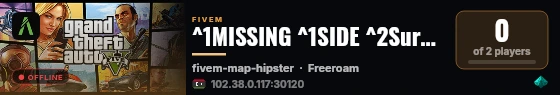 ^1MISSING ^1SIDE ^2Survival 2.0 DEV live status badge