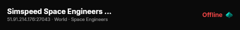 Simspeed Space Engineers Server live status badge