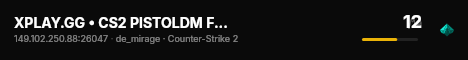 XPLAY.GG • CS2 PISTOLDM FFA #13 • [SG] live status badge
